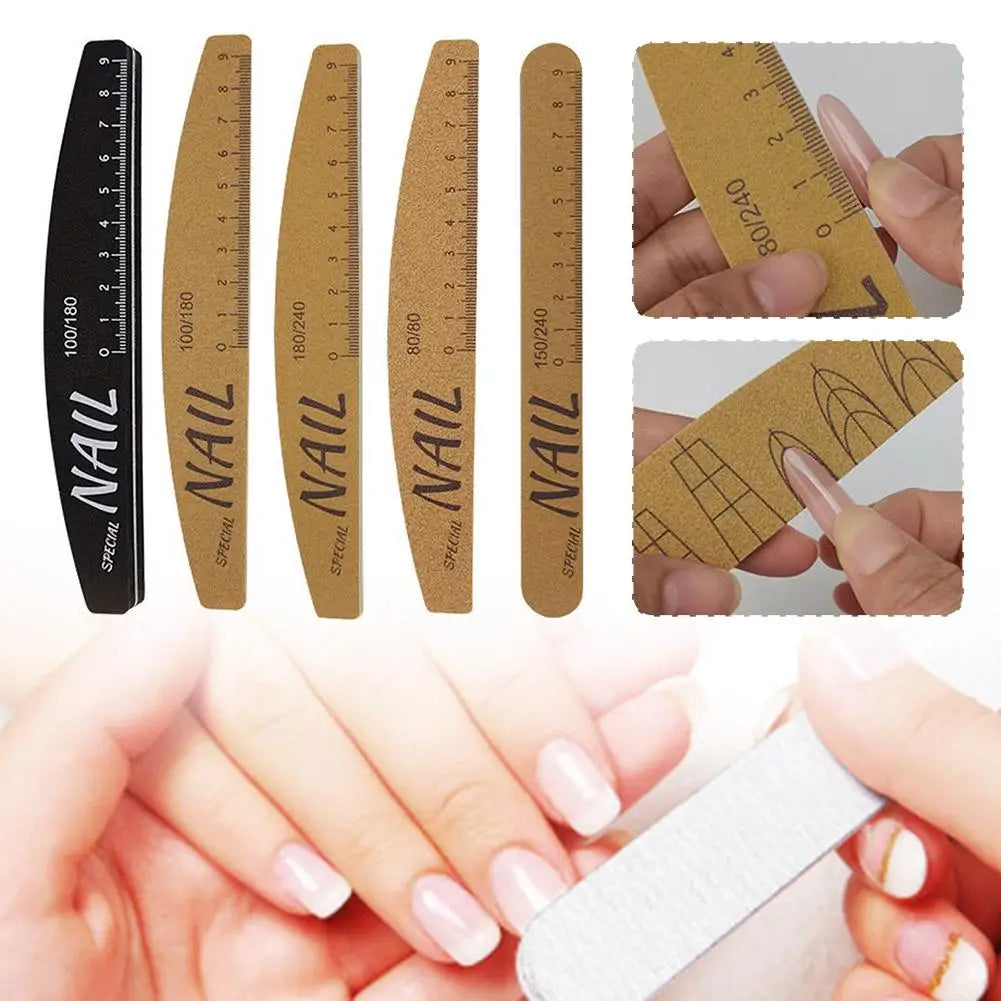 100 150 180 240 Grit Both Sides Nail Files Scale Line Reference Qme