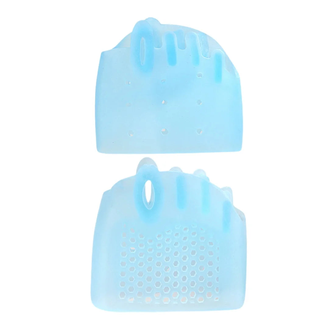 1pair Five Hole Honeycomb Forefoot Pad Toe Separator Hallux Valgus Qme SKY BLUE