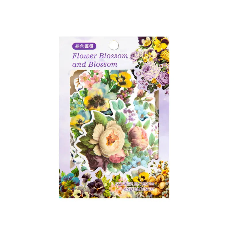 20 pcs Flower Sticker Literature Art Decorative Scrapbooking Diy Diary Album Creativity hand made Collage material Qme