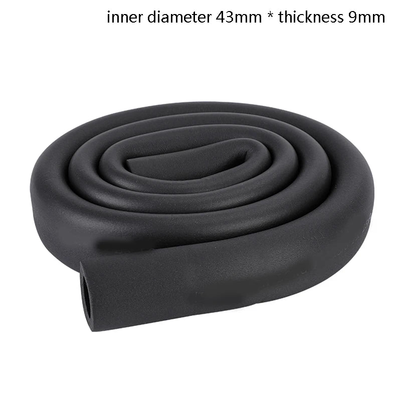 1.8M Sponge Rubber Pipe Black Waterproof Pipeline Holder Thermal Insulation Tubular Protective Sleeve For Air Conditioning Qme ID43MMxthickness9MM