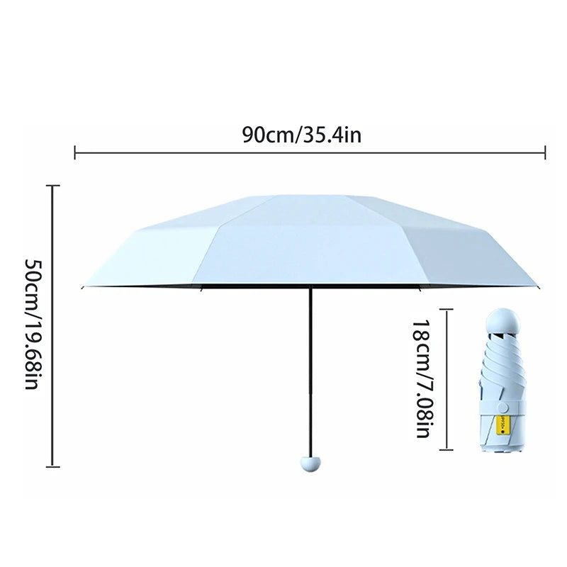 5 Fold Ultra Lightweight Sunshade Umbrellas Protable Manual Compact Qme