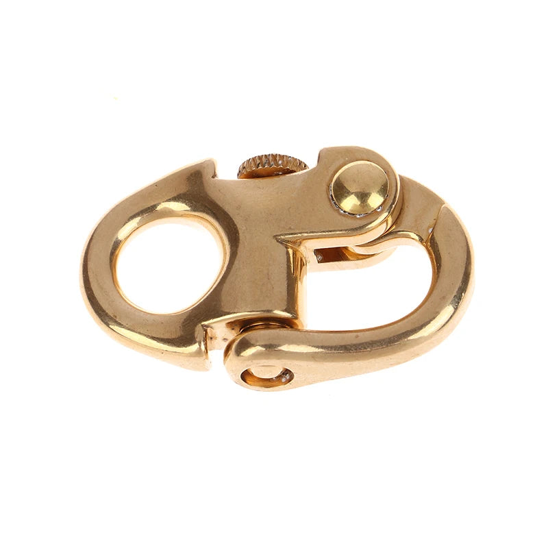 Solid Brass Buckle Clasp Keychain Ring Hook Screw Pin Joint Connecter Qme