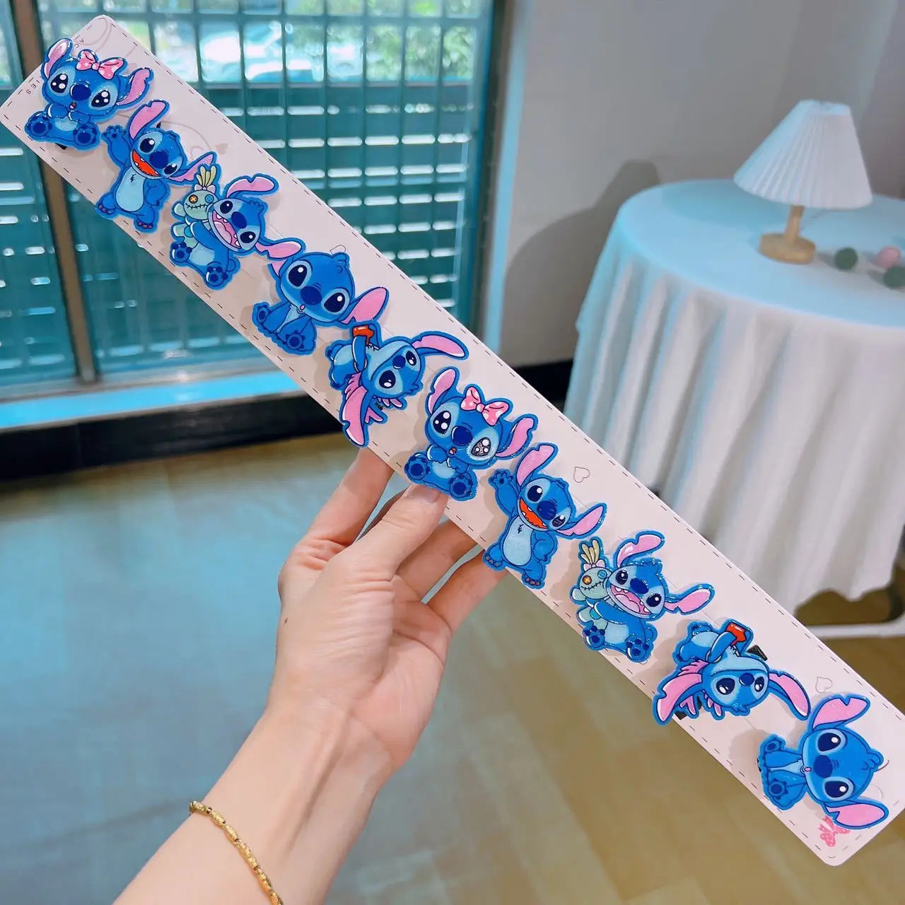 Cute “Stitch” Cartoon Acrylic Hair Clip Student Hair Accessories: Hair Ties, Elastic Bands, and Hair Bands Qme 1