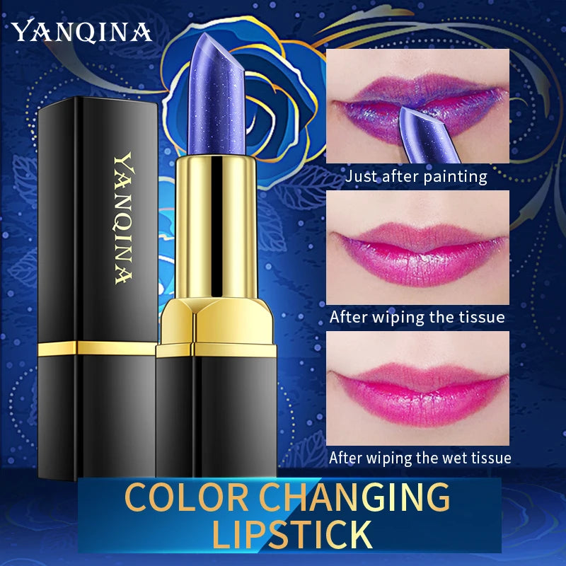 Blue Rose Lipstick Temperature Color Changing Lipstick Moisturizing Female Makeup Products Sexy Lip Tint Gloss Shiny Lipsticks Qme