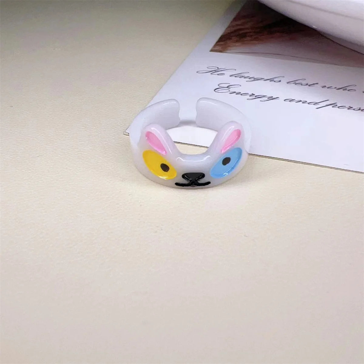 Cute Cartoon Cat Ring Aesthetic 3D Resin Ring Women Jewelry Gift Girls Hip Hop Women Men Birthday Gothic Halloween Rings Women Qme 2 Size 7