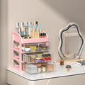 Multi-functionaldesktop Storage Box Drawer Hair Decoration Qme Pink Four layers