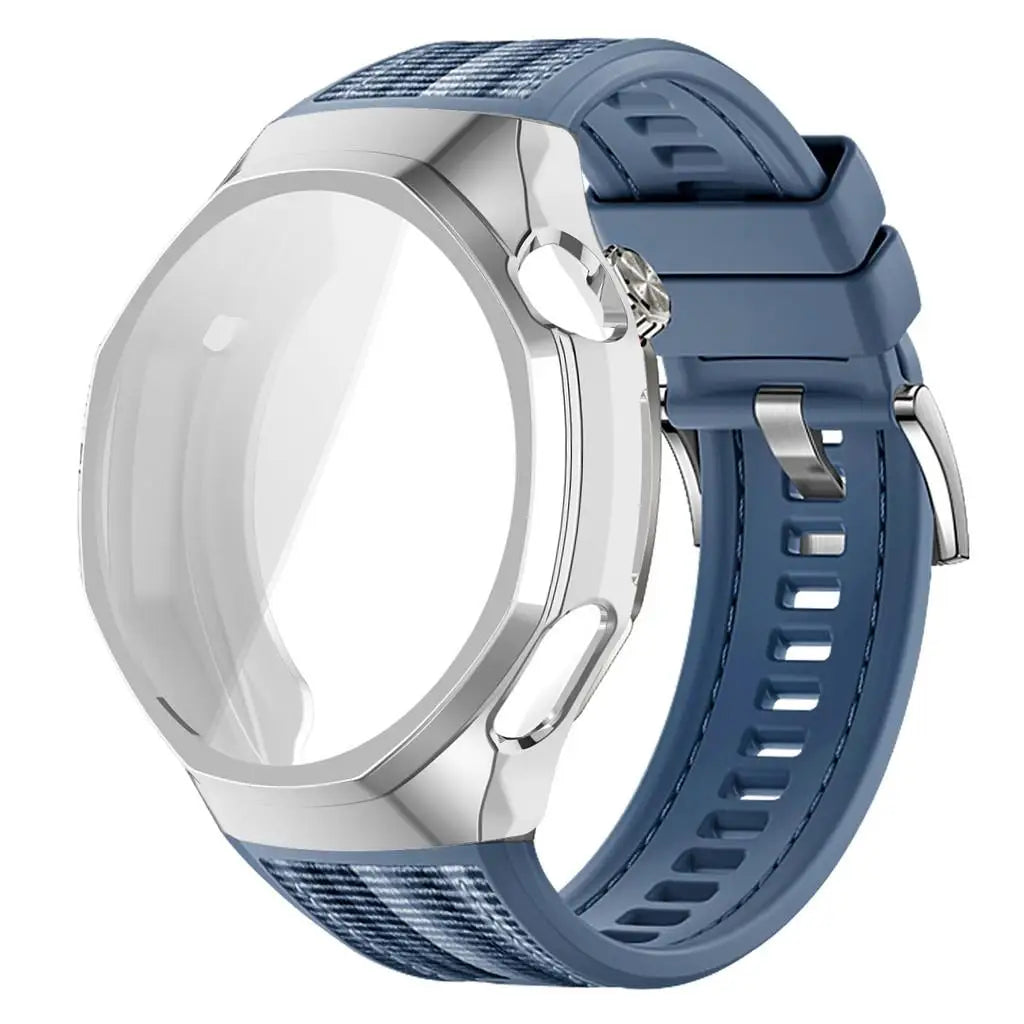 TPU Case+strap Huawei GT6 Soft Silicone+nylon Woven Bracelet Band