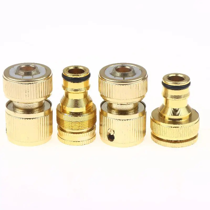 2pcs Standard Aluminum Hose Connector Set - 4/6'' Tap Fitting Quick Connect For Garden Pipes Hose Connector Qme