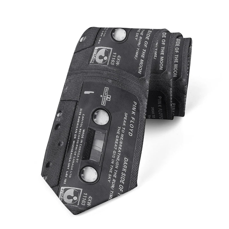 Interesting Old-fashioned Cassette Music Tape Tie Design Irregular Qme style3