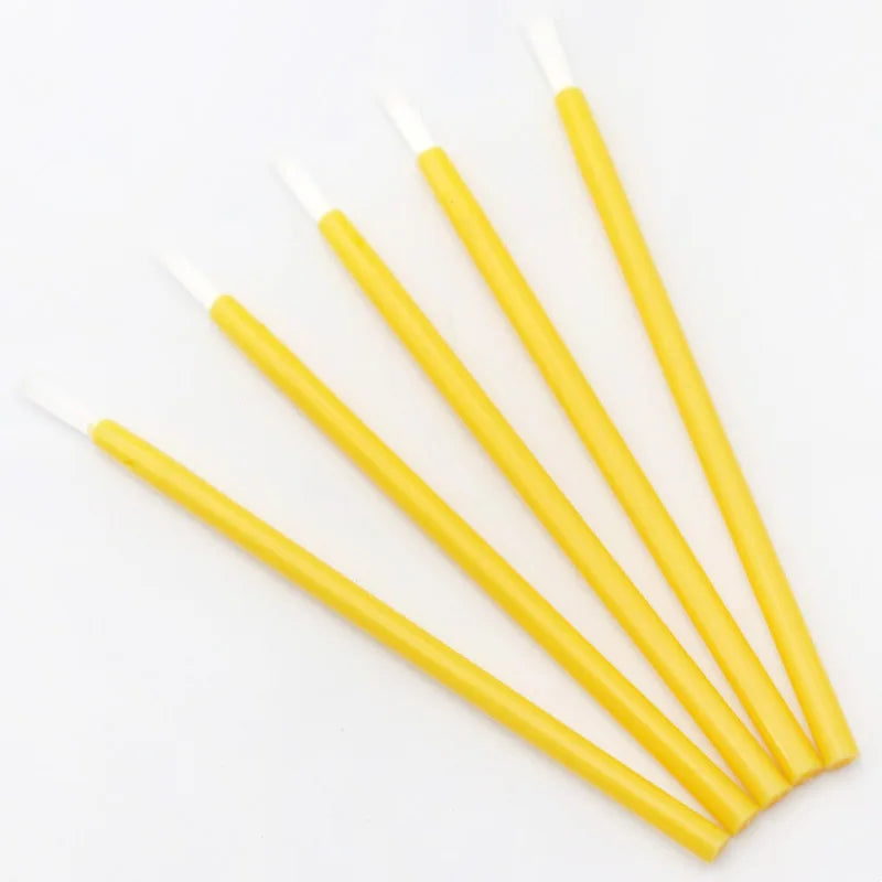 Disposable Nylon Fiber Lip Brush Lipstick Wands Clean Applicator Qme 50PCS Yellow China Mainland