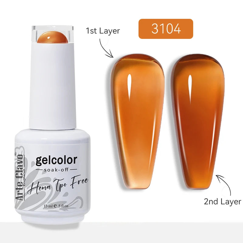 Arte Clavo Jelly Transparent Gel Nail Polish Summer Nude Pink Semi