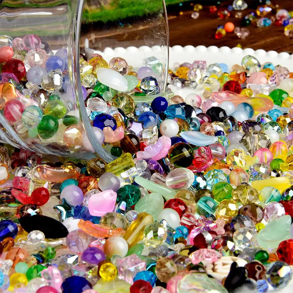 Crystal Beads Jewelry Making Colorful Assortment Bulk Mix DIY Qme