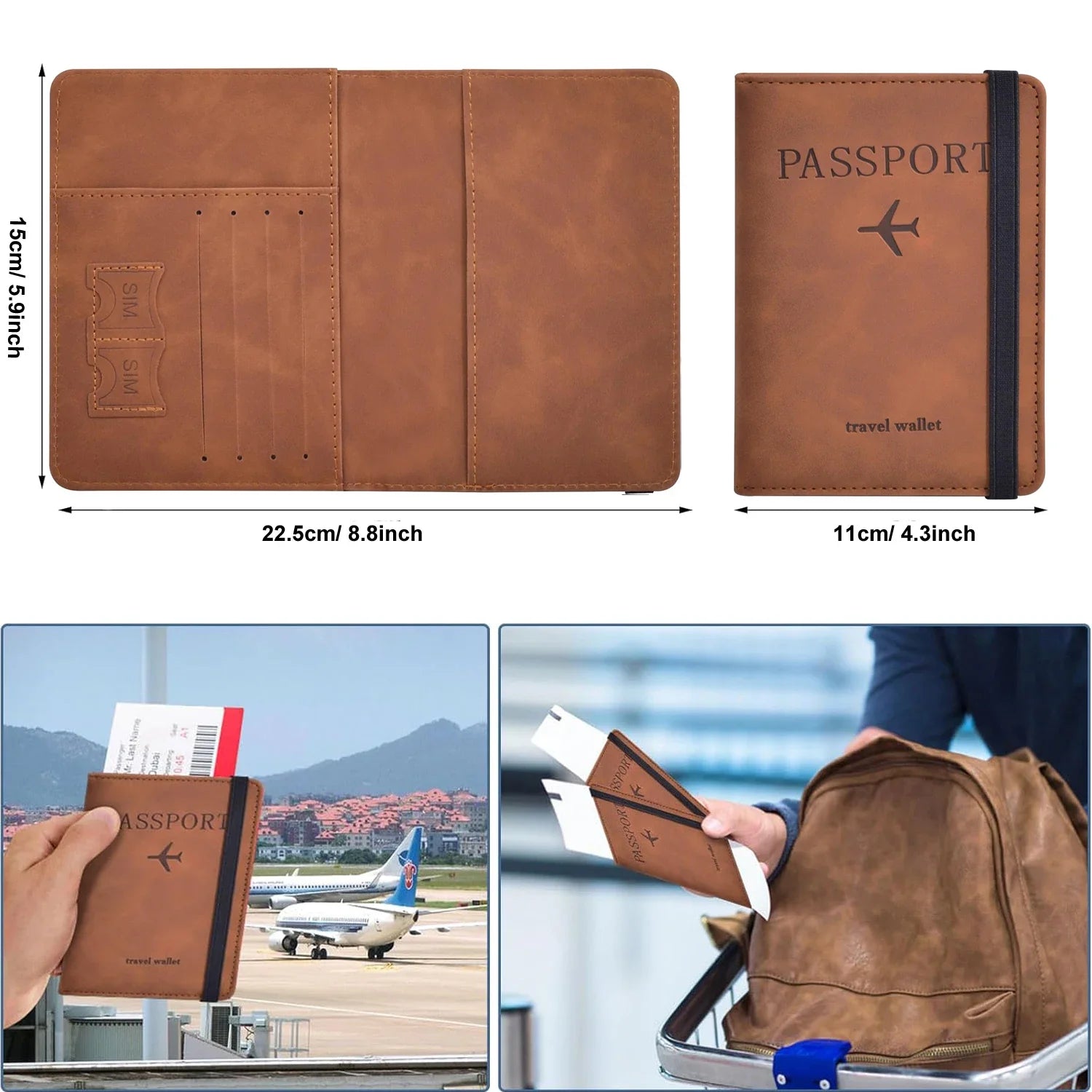 Passport Holder Travel Essentials Wallet Cover Case Accessories Book Qme