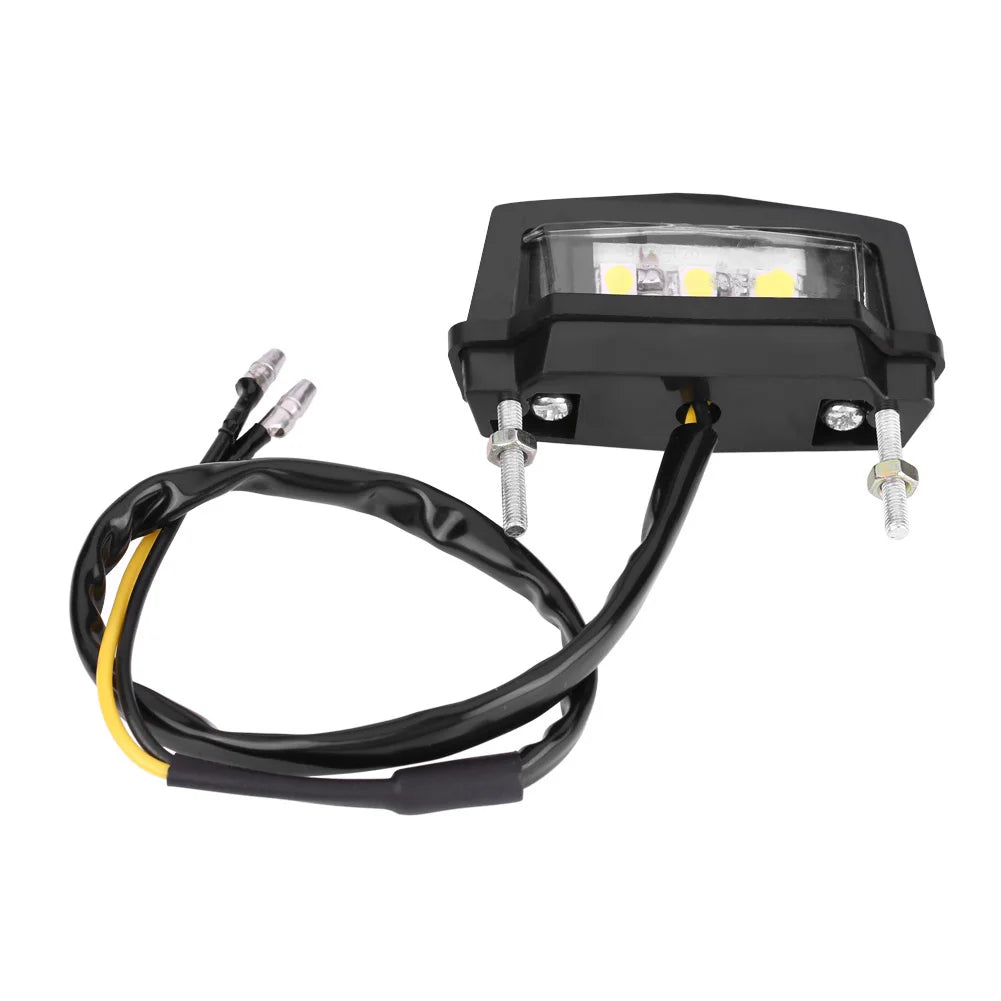LED License Plate Light 12V Motorcycle Motorbike LED License Plate Light Rear Tail Lamp White Motorcycle Tail Light Qme