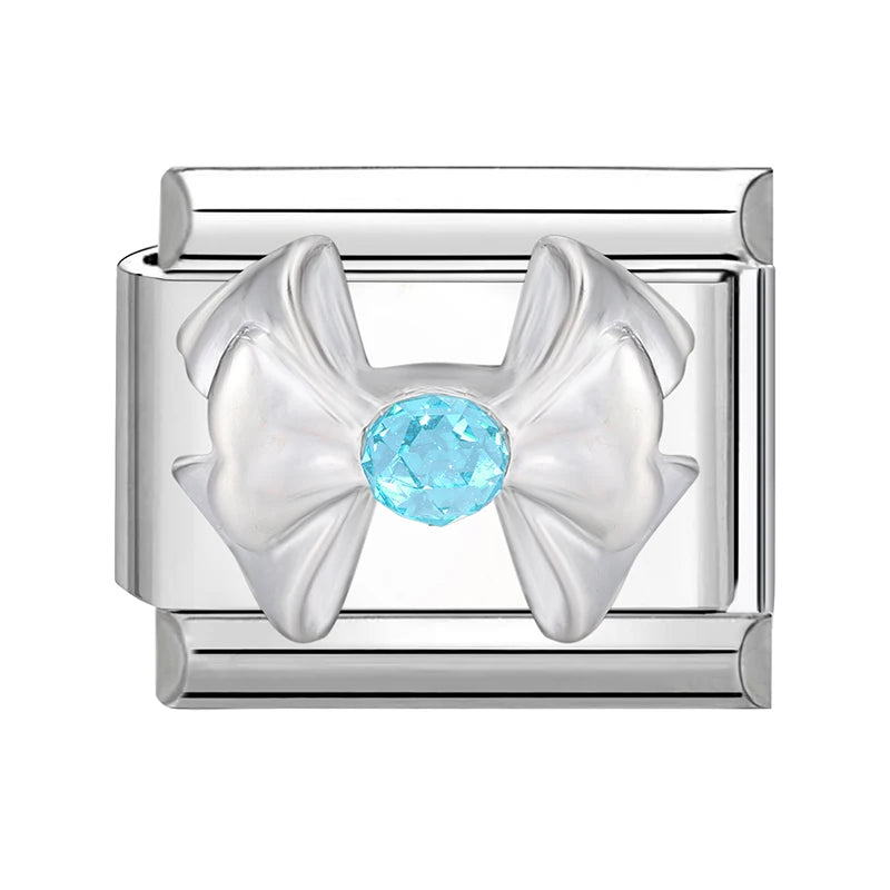 Bright Zircon Multielement Stars Shell ButterflyItalian Charm Links Fit 9mm Stainless Steel Bracelet Women Jewelry DIY Making Qme Style 15