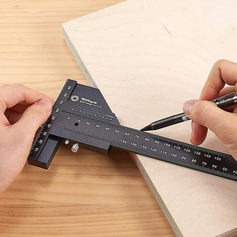 Multi Woodworking Sliding Gauge Aluminum Alloy Scribe Ruler Depth Qme
