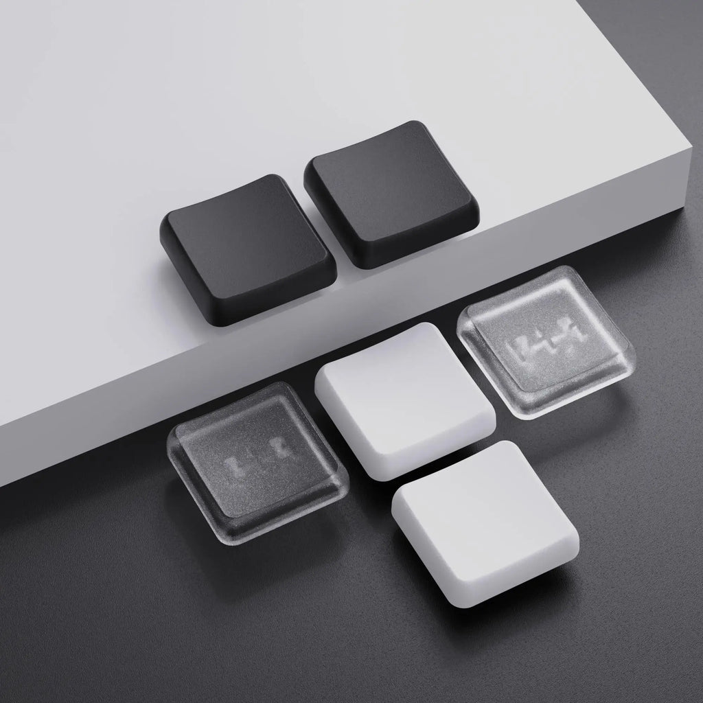 50PCS CHOSFOX Keycaps Low Profile PBT Keycaps For Kailh Chocolate Switch Mechanical Keyboard Ultra Thin Black White Transparent Qme