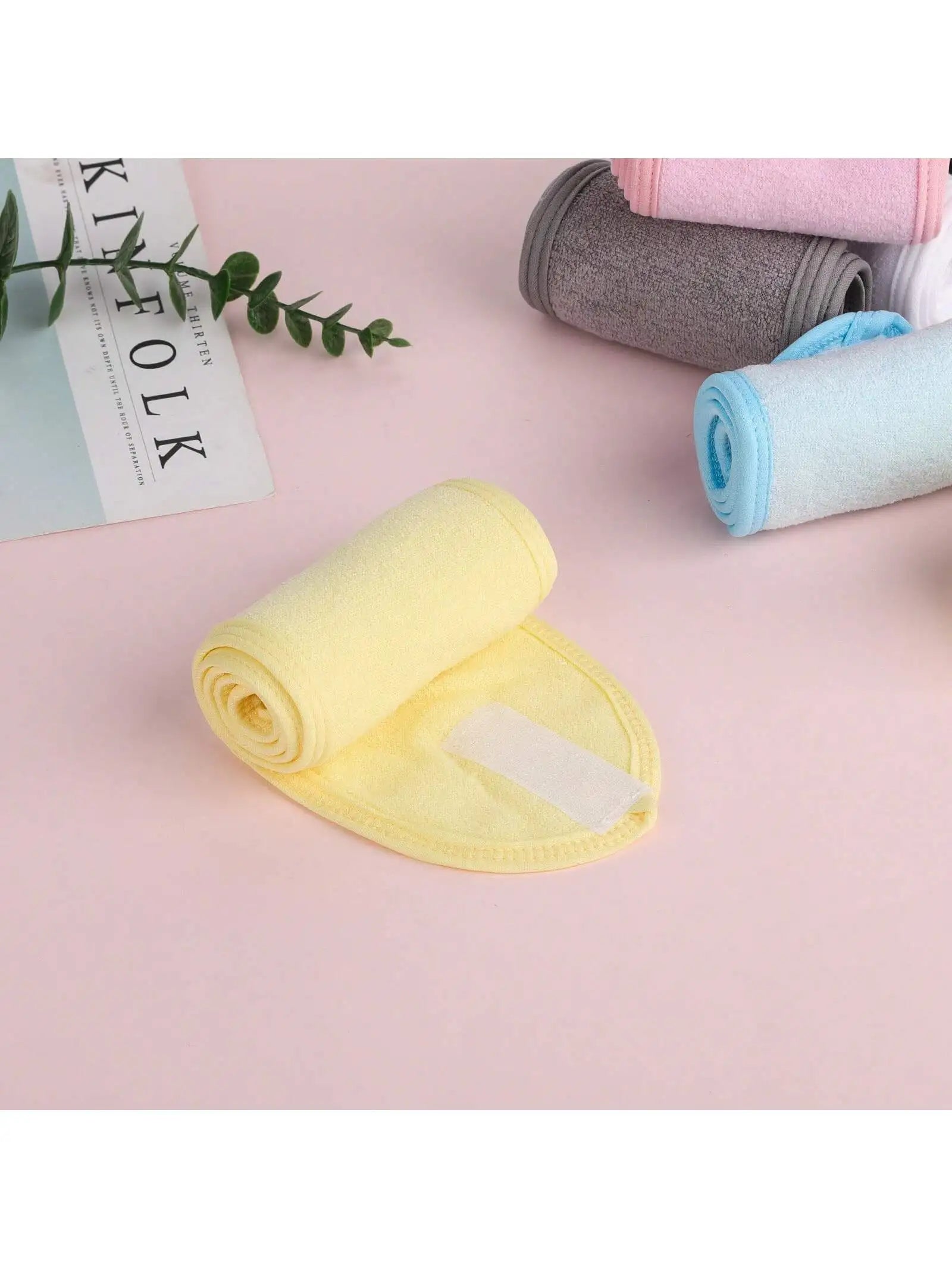 Adjustable Women's Spa Facial Headband Shower Makeup Hair Tie Qme tellow