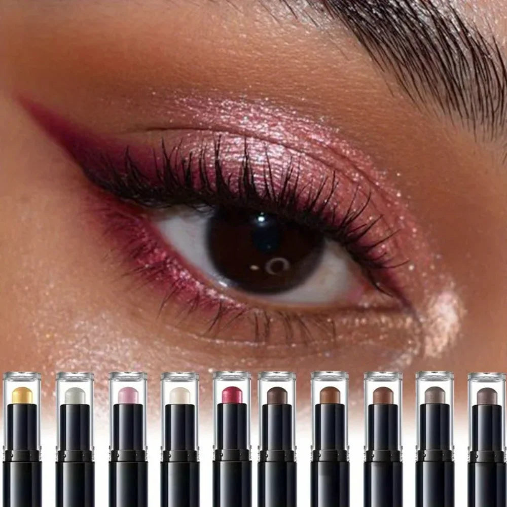 Dual-ended Eyeshadow Stick Matte Shimmer Waterproof Long-lasting Qme