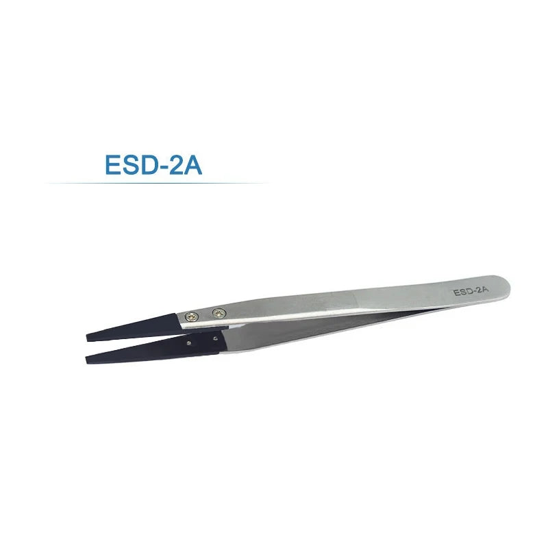 1PC For Watch Hands Installation Work Straight Elbow ESD-259 ESD-259A ESD-7A Handle Stainless Antistatic Plastic Tweezers Qme S-2A