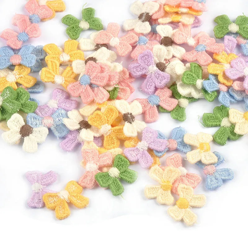 30pcs 19.5x14.5mm Macaron Color Mix Bow Embroidered Patch For Sewing Supplies DIY Clothes Appliques Handmade Bag Hat Decor c3778 Qme