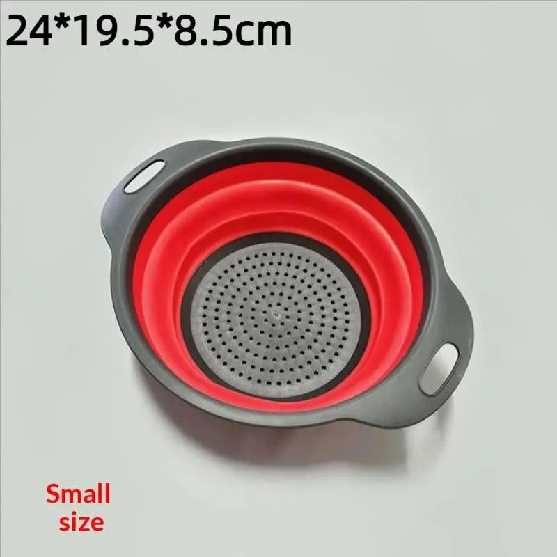 Silicone Folding Drainer Basket Fruit Vegetable Foldable Colander Qme A7