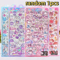 Cute Cartoon 3D Relief Crystal Sticker DIY Laptop Water Bottle Phone Case Decorative Stickers Qme Random 1pcs