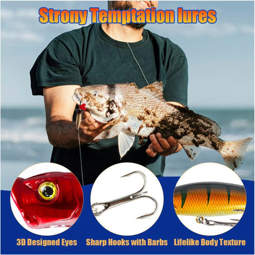 Countdown Calendar Realistic Portable Bait 24 Days Fishing Party Qme