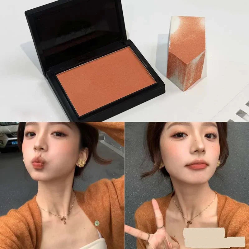 Sweet Orange Blusher Makeup Powder Blush Latte Nude Peach Cheek Color Face Contour Brighten Lasting Rich Color Rouge Cosmetics Qme