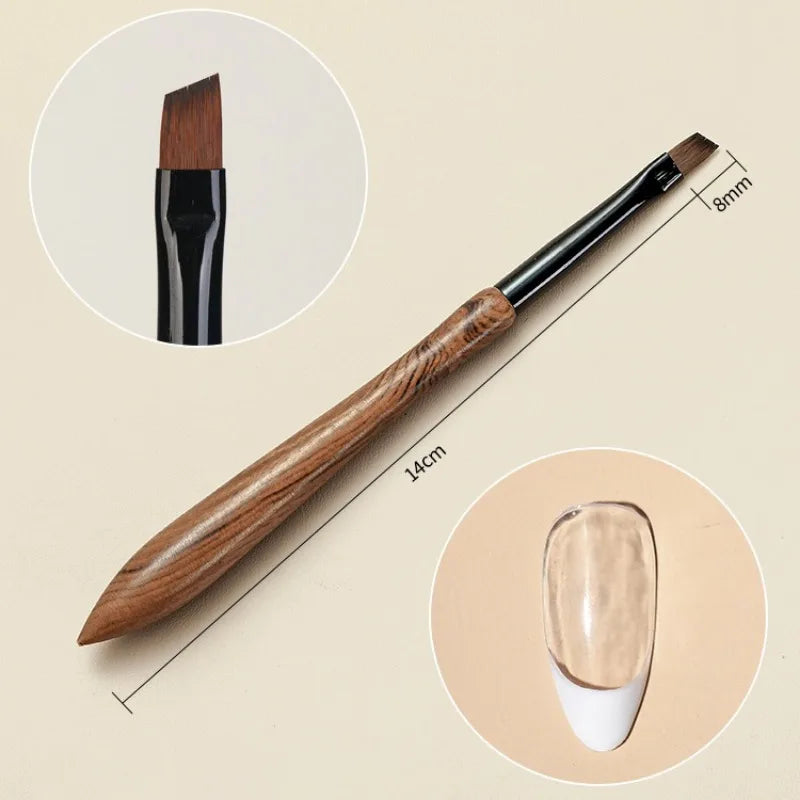 Round Wood Handle Nail Art Liner Brush DIY Painting Pen Sandalwood Brushes Set Drawing Fine Lines Stripe Pen UV Gel Nail Salon Qme 09