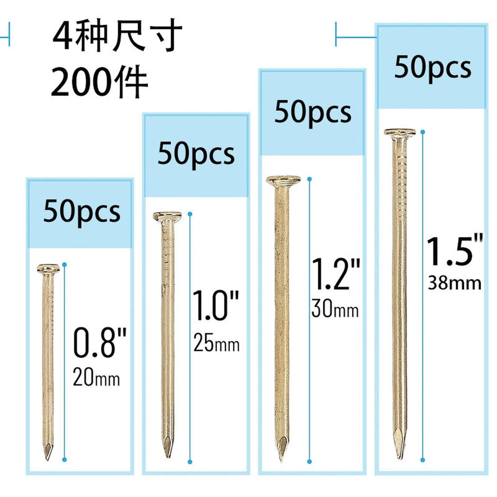 200PCS Multi-Size Nail Set for Walls Wood and Picture Frames Invisible Safety Screw for Cement Metal Nails Wood No Trace Fixator Qme
