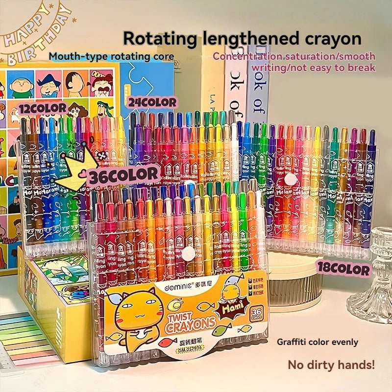 12-36 Colors Non Toxic Crayons,for Kids Crayons for Toddlers, Kids Arts & Crafts Supplies, Coloring Books, Drawing, Doodling Qme