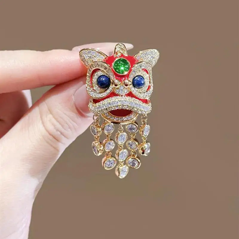 Cute Zodiac Pony Lion Dance Brooches Versatile Animals Horse Corsage Pins Clothing Accessories New Year's Gifts Qme