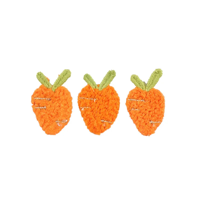 20pcs 2.5-3.2cm Cartoon Peach/Carrot/cherry Garment Appliques Embroidery Patches Clothes Sewing Accessories DIY Supplies c4030 Qme 1-20Pcs
