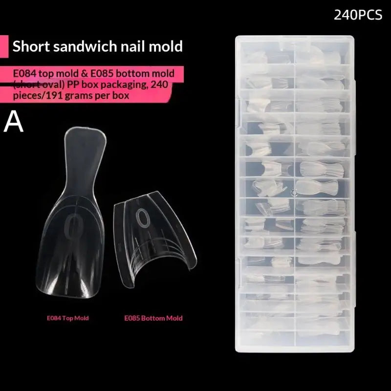 Coffin Nail Forms Sandwich Dual System Molds Acrylic Extensions 60 Qme A240