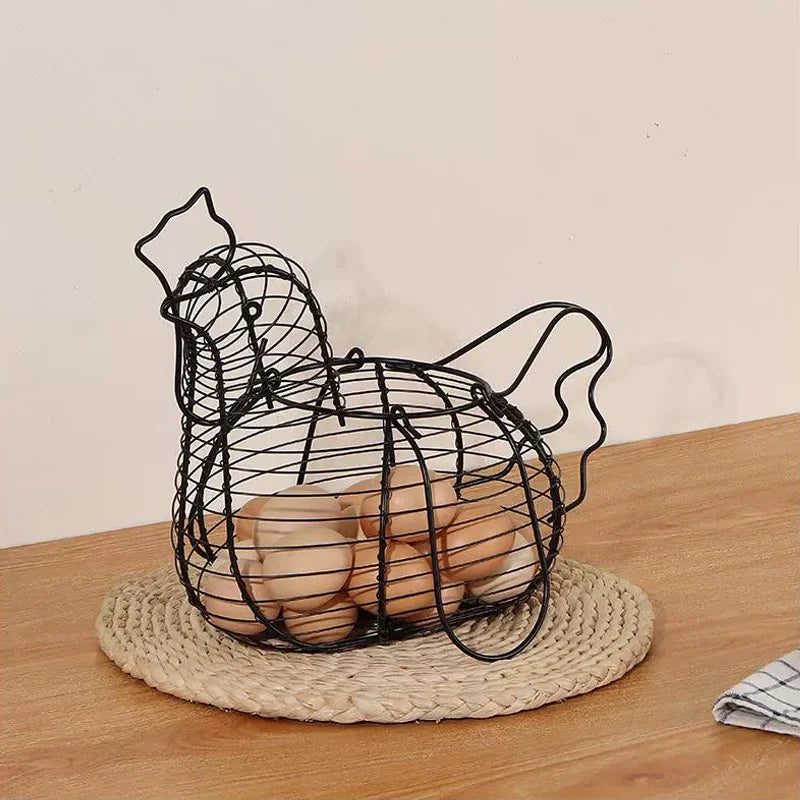 Vegetables Fruit Container Organizer Rack Basket Iron Art Eggs Qme