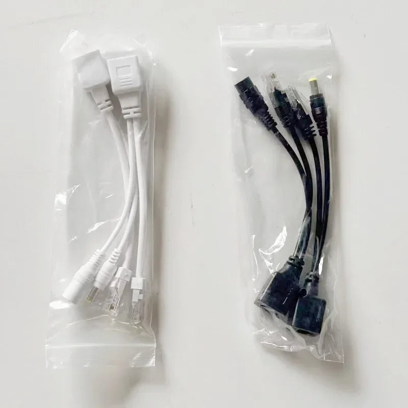 Passive POE Adapter Cable Power Over Ethernet POE Splitter RJ45 Injector 12-48V For Security IP Camera System Qme