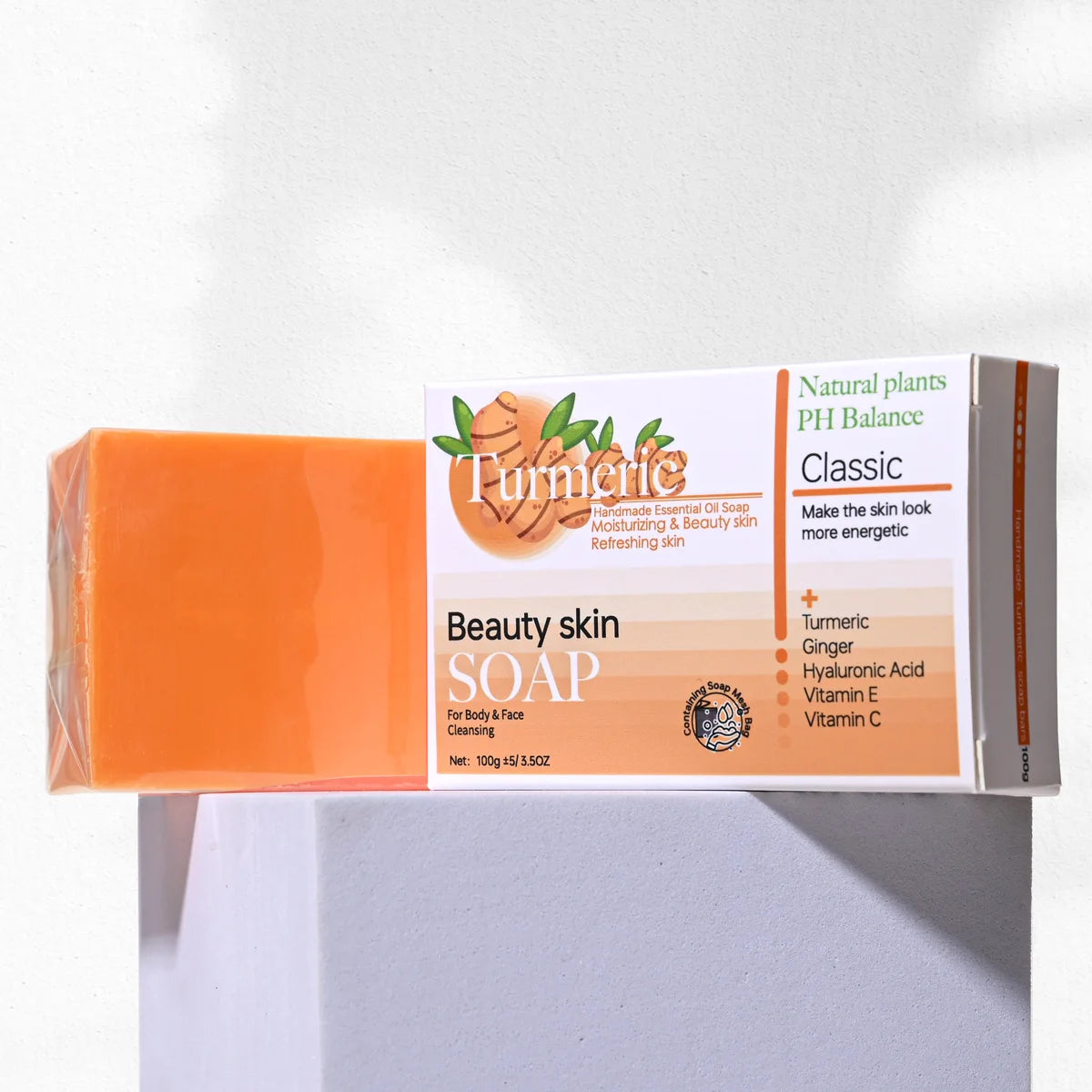 HZ Turmeric Kojic Acid Glutathione Essential Oil Cleansing Soap Deep Qme 100G HZ Turmeric