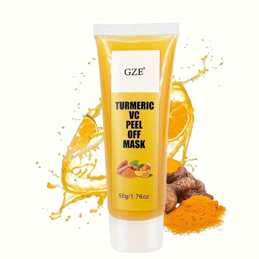 GZE TURMERIC VC PEEL OFF MASK Anti Aging, Lifting, Illuminating & Revitalizing - Removes Blackheads, Dirt & Oils Lightens Qme