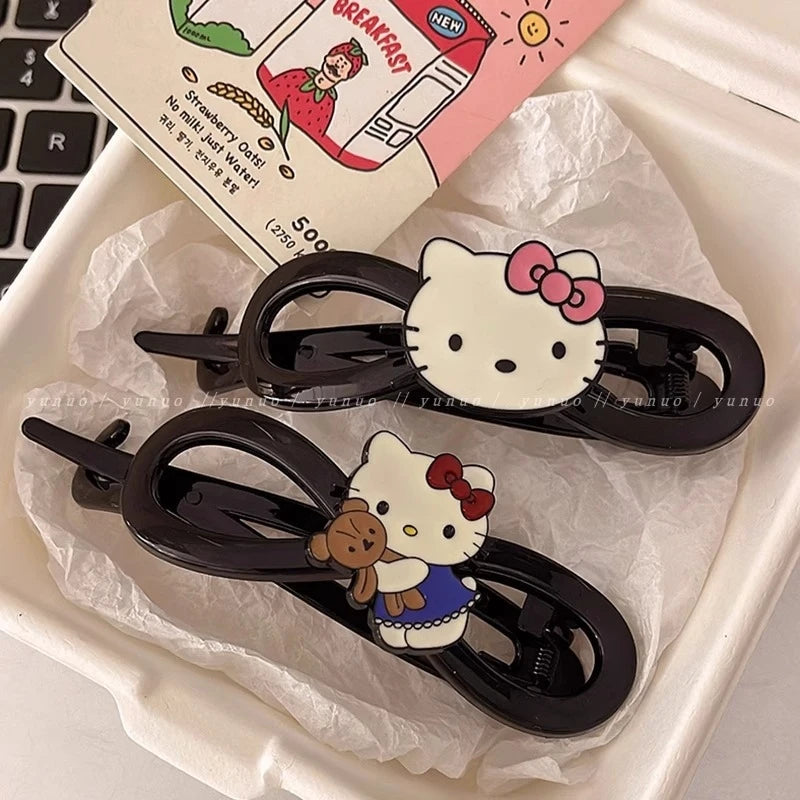 Hello Kitty Cute Cartoon Hair Clips Student Hair Accessories Versatile Hair Clips Hair Clips for Updos and Straight Hair Qme