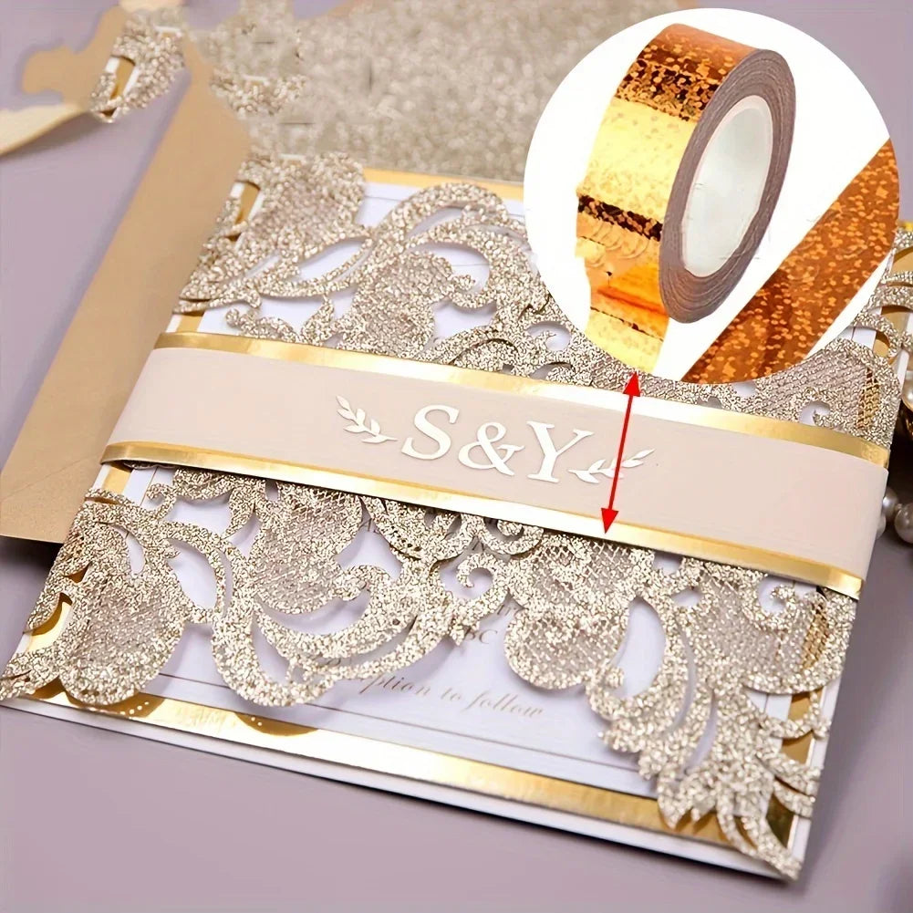 1pc Laser Foil Tape - High-Strength Adhesive Perfect for DIY Projects, Scrapbooking, and Photo Album Decorations Qme
