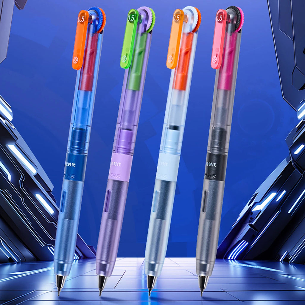 Quick Dry Black Gel Pens, Medium Point (0.5mm),CS Tip, Low-Weight Design Retractable Gel Pens With Comfortable Full Grip Qme