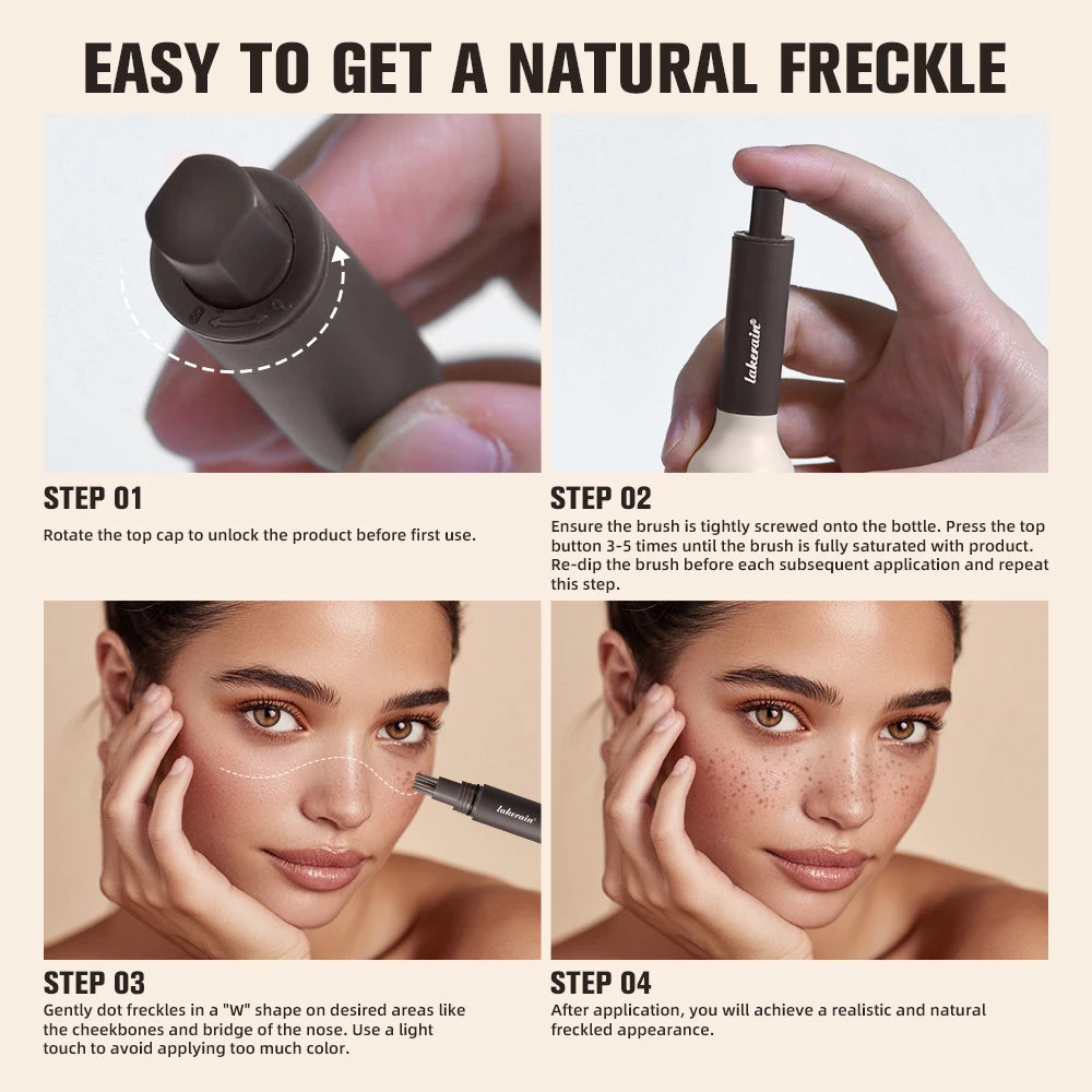 Natural Realistic Freckle Pen Smudge-proof Waterproof Long-lasting Qme
