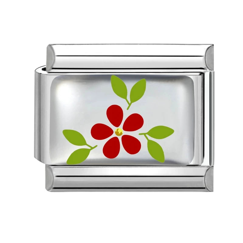 New Y2K Red Series Colorful Love Heart Gift Sun Star Italian Charm Link fit 9mm Stainless Steel Jewelry DIY Making Bracelet Gift Qme Style 36
