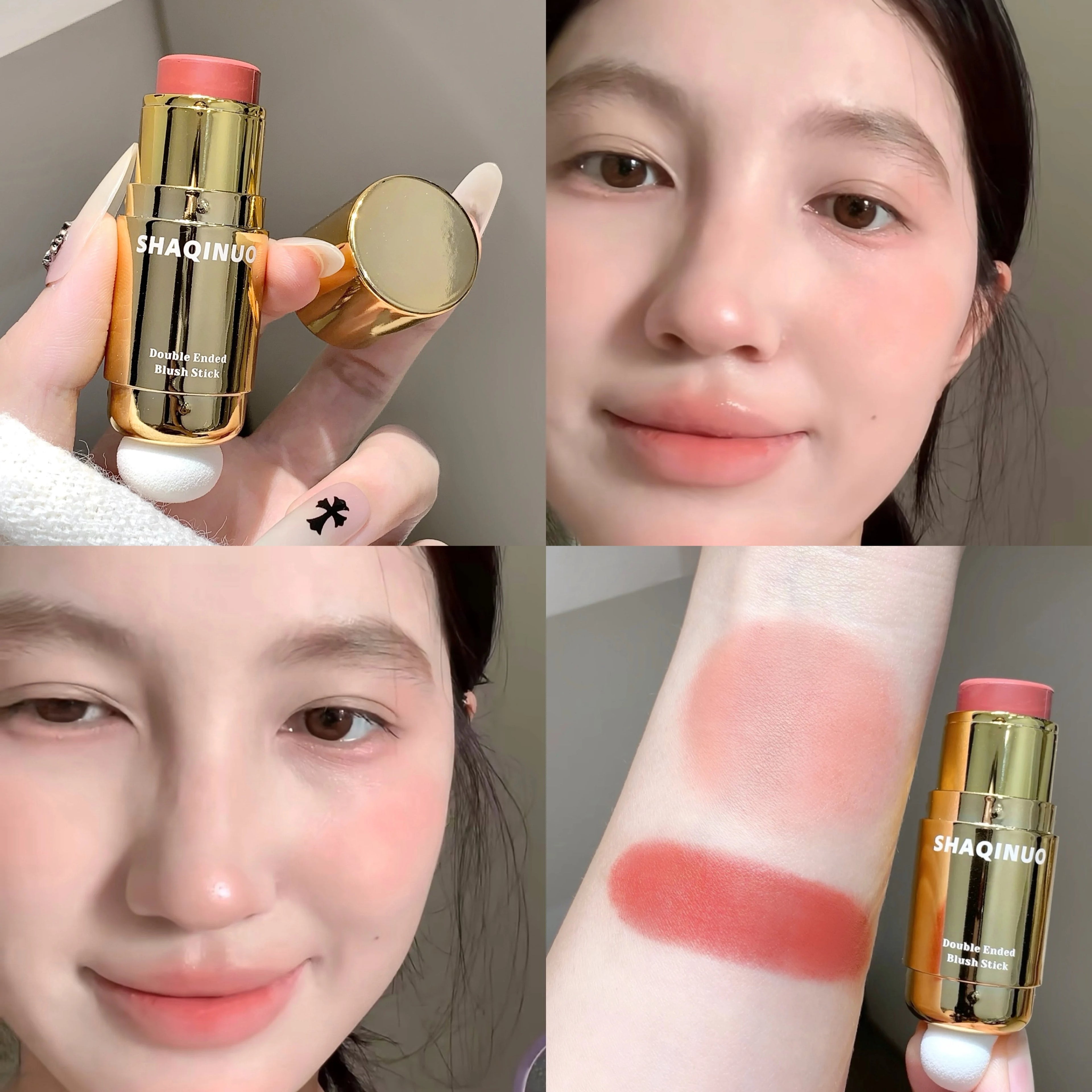 SHAQINUO Velvet Matte Smooth Blush Stick Long-lasting Brown Tone Qme S9125-02