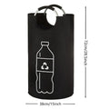 82L Empty Bottle Storage Basket Folding Kitchen Wastewater Bottle Collector Bag With Aluminum Handle Large Capacity Bin Qme Black