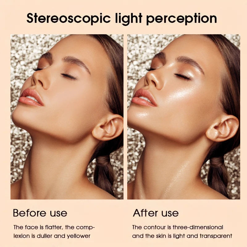 Highlight Face Brightening Palette Natural Luster Pearlescent Qme