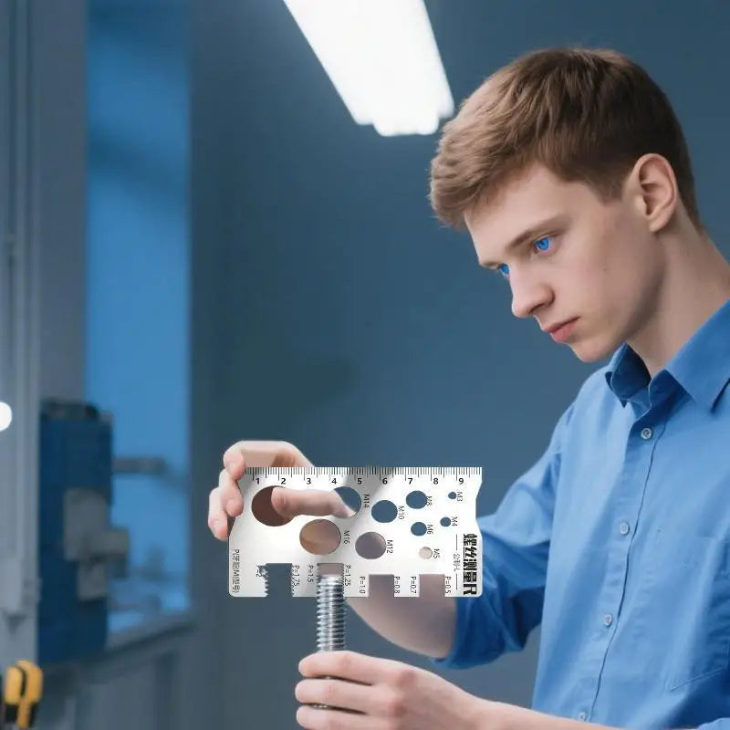 Stainless Steel Thread Checker Screw Pitch Gauge Metric Measurement Ruler Tool For Bolt Nut Screw Bit Caliper Measuring Qme