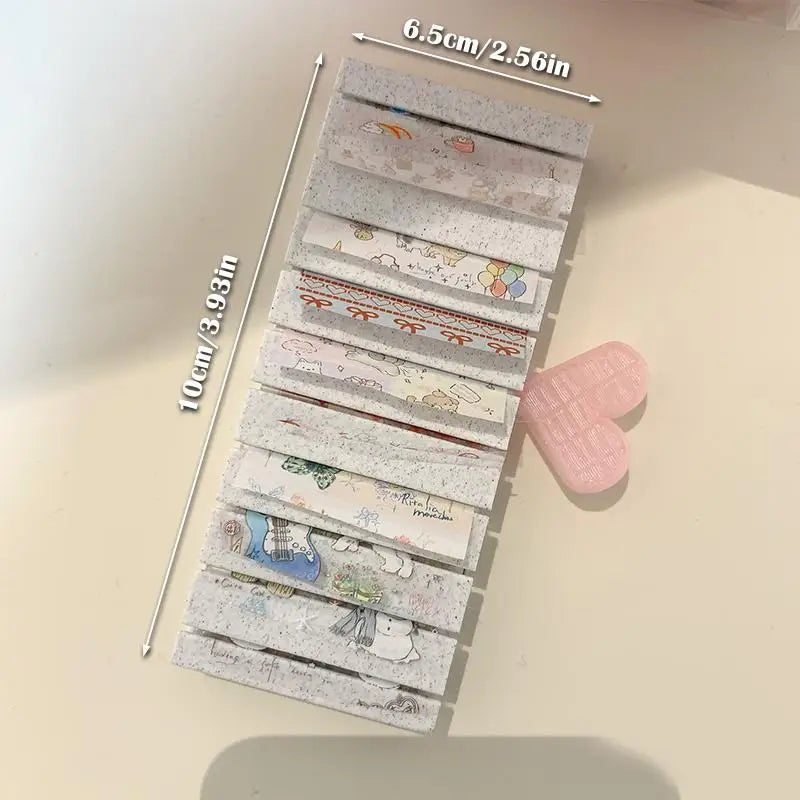 Portable Cartoon Nail Art Sticker Transfer Paper Storage Box Display Qme