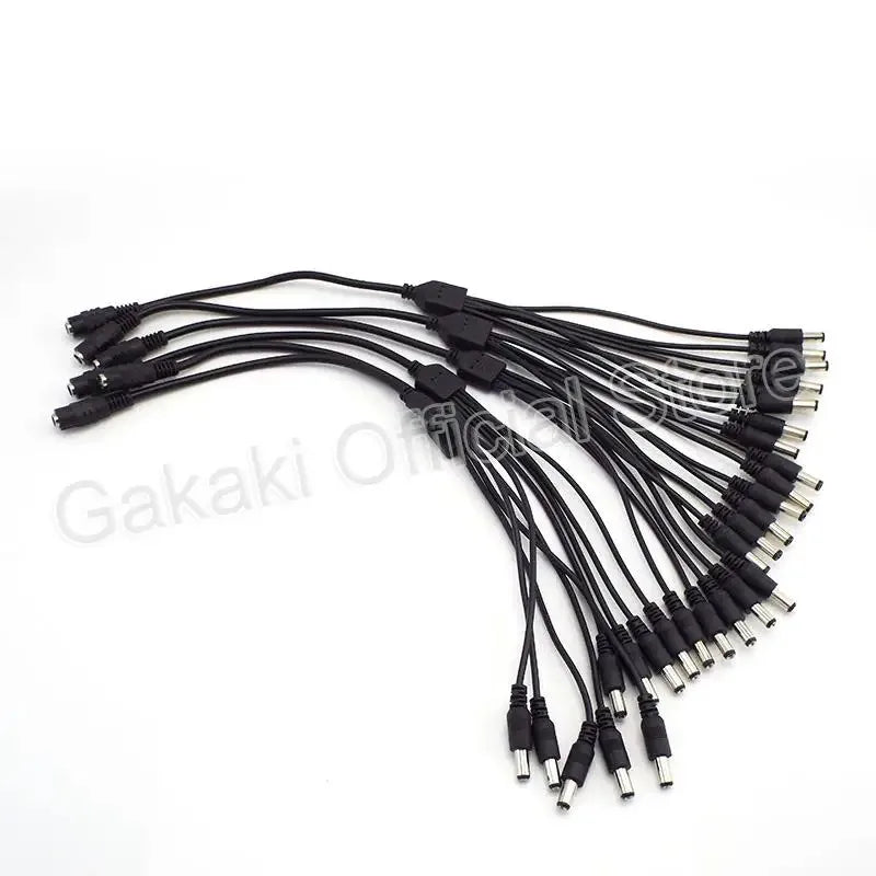 4PCS 5.5x2.1mm DC 1 to 2 Splitter Cable 5521 Y-shaped 3-way Female to Male 1 to 3/4/5/6/7 Adapter Qme